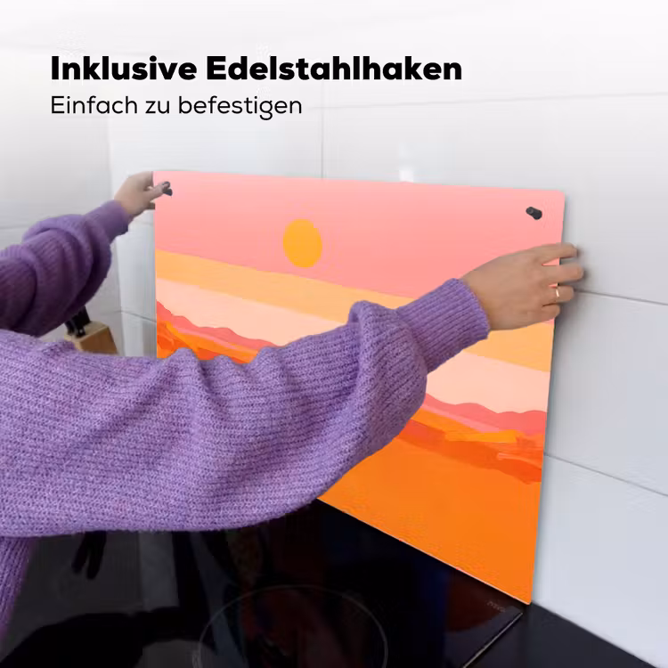Zon - Abstract - Landschap - Oranje Inductie beschemer met haakjes klein -ky-ophangen-de