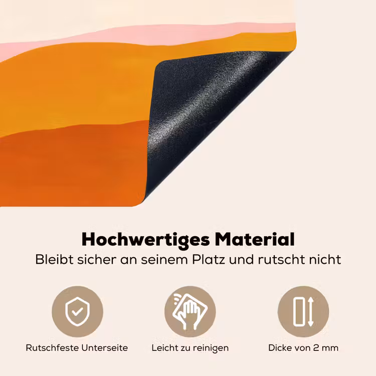 Zon - Heuvels - Abstract - Roze Inductie beschemer met haakjes klein -ky-onderkant-de