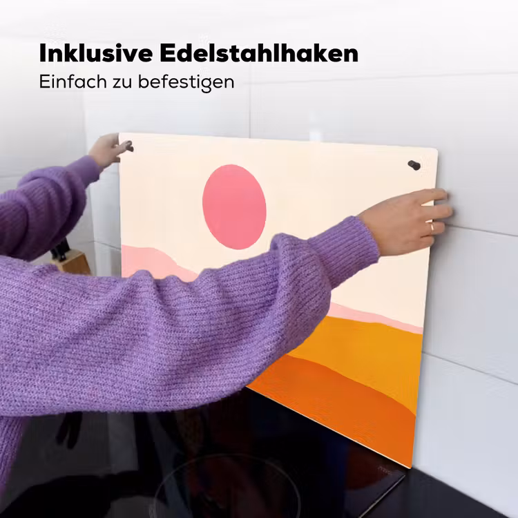 Zon - Heuvels - Abstract - Roze Inductie beschemer met haakjes klein -ky-ophangen-de