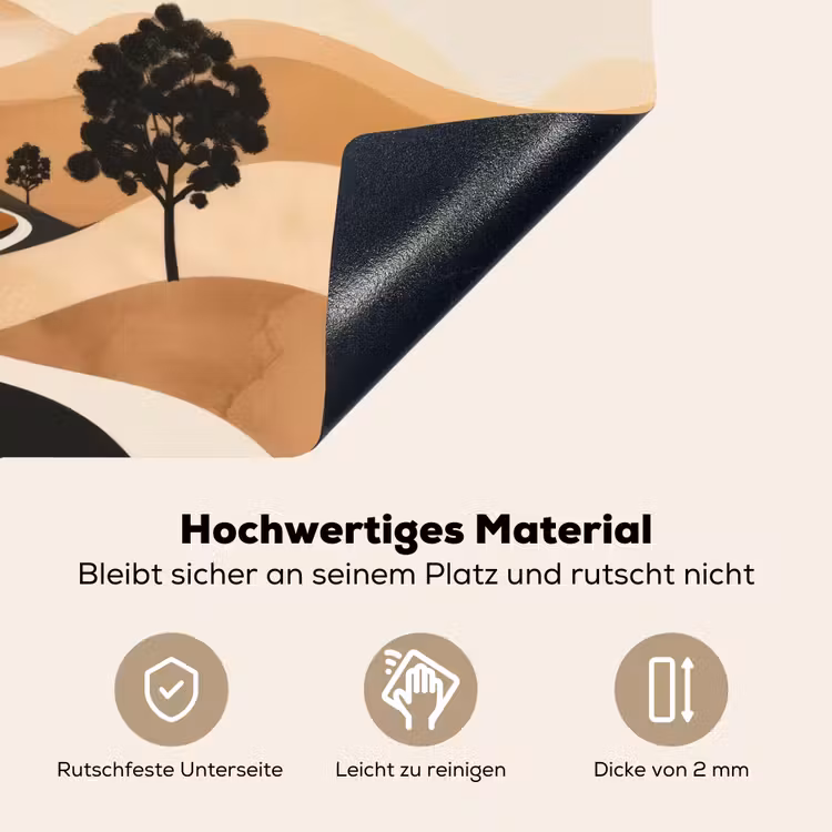 Zon - Heuvels - Boom - Abstract Inductie beschemer met haakjes klein -ky-onderkant-de