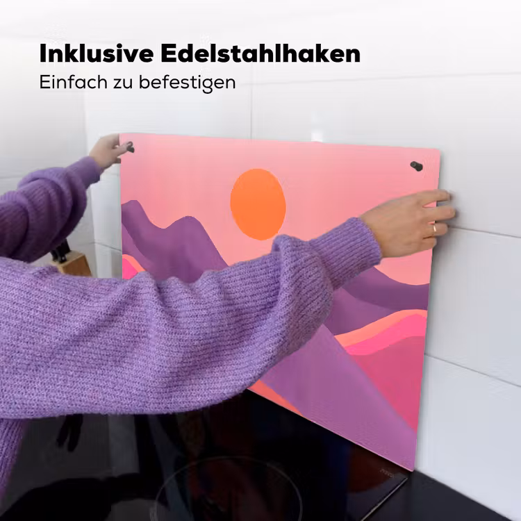 Zon - Heuvels - Paars - Abstract Inductie beschemer met haakjes klein -ky-ophangen-de