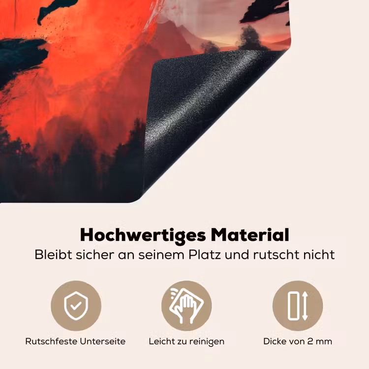 Zon - Krijger - Bomen - Bergen Inductie beschemer met haakjes middel -ky-onderkant-de