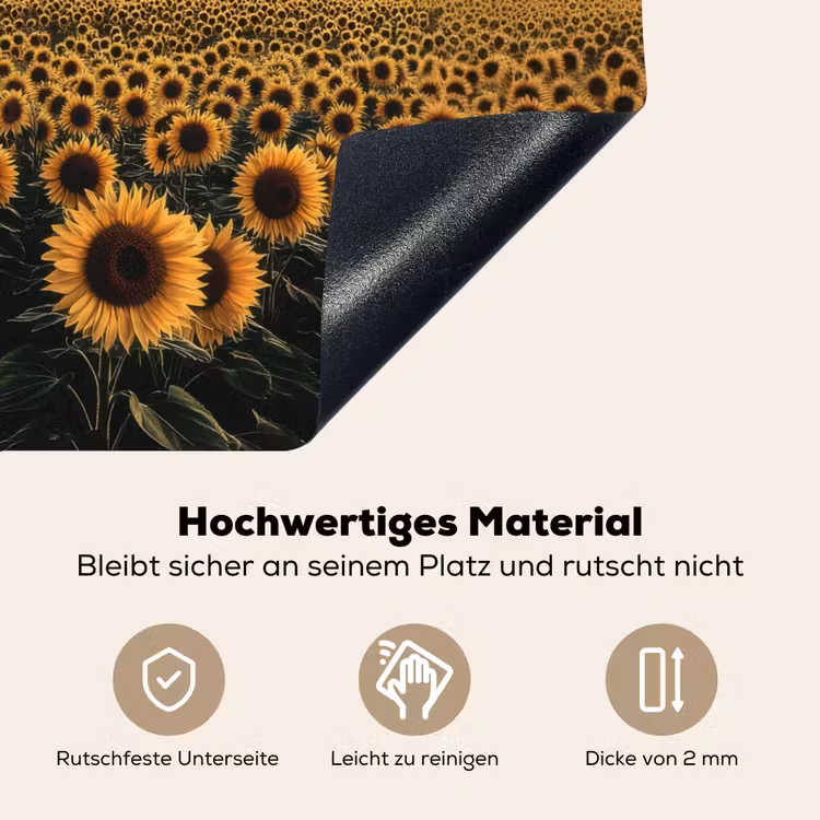 Zonnebloem - Veld - Windmolen Inductie beschemer met haakjes klein -ky-onderkant-de