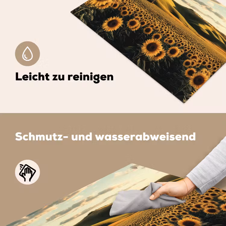 Zonnebloem - Veld - Windmolen Inductie beschemer met haakjes klein -ky-schoon-de