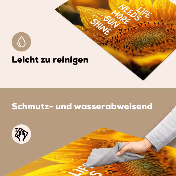 Zonnebloem - Close up - Geel - Quote Inductie beschemer met haakjes klein -ky-schoon-de