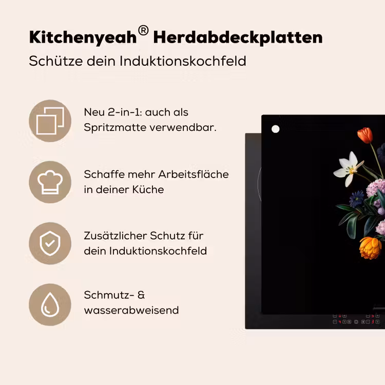 Zonnebloemen - Boeket - Kleurrijk Inductie beschemer met haakjes klein -ky-usp-de