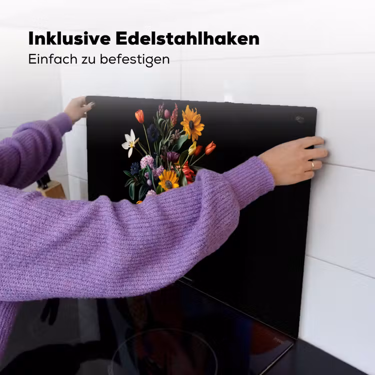 Zonnebloemen - Boeket - Kleurrijk Inductie beschemer met haakjes klein -ky-ophangen-de