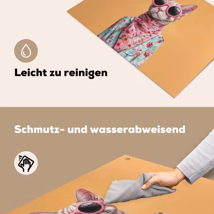 Zonnebril - Kat - Sjaal - Bloemen Inductie beschemer met haakjes klein -ky-schoon-de