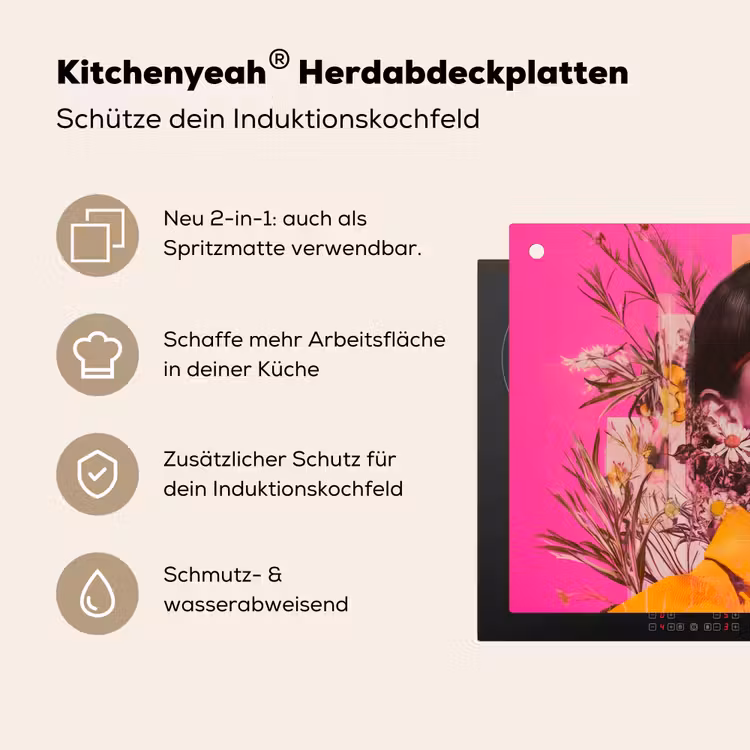 Zonnebril - Oranje - Vrouw - Planten Inductie beschemer met haakjes klein -ky-usp-de