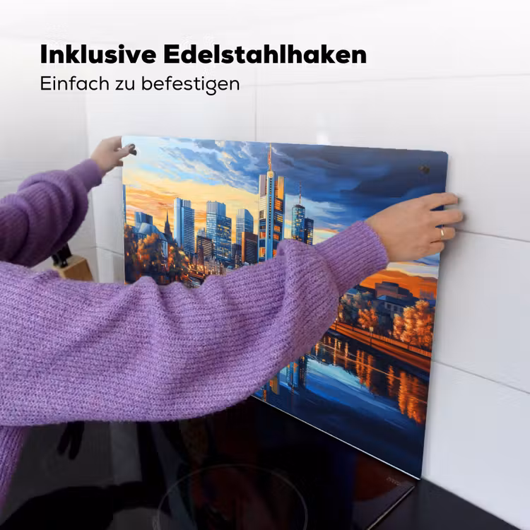 Zonsondergang Frankfurt - Stad - Skyline - Water Inductie beschemer met haakjes klein -ky-ophangen-de