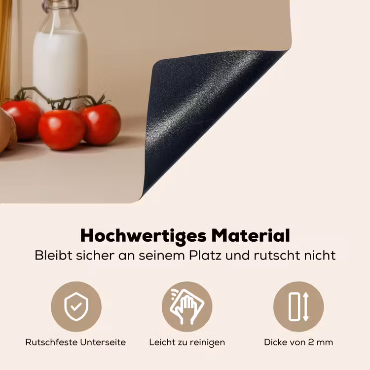 Spaghetti - Melk - Tomaten - Eieren - Brood Inductie beschemer met haakjes klein -ky-onderkant-de