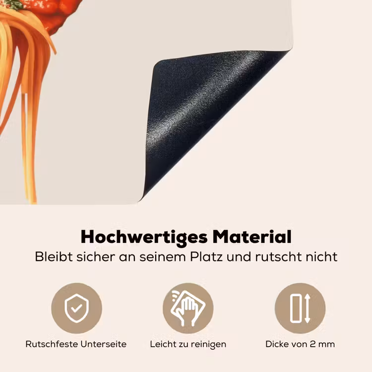 Spaghetti - tomatensaus - Parmezaanse kaas Inductie beschemer met haakjes klein -ky-onderkant-de