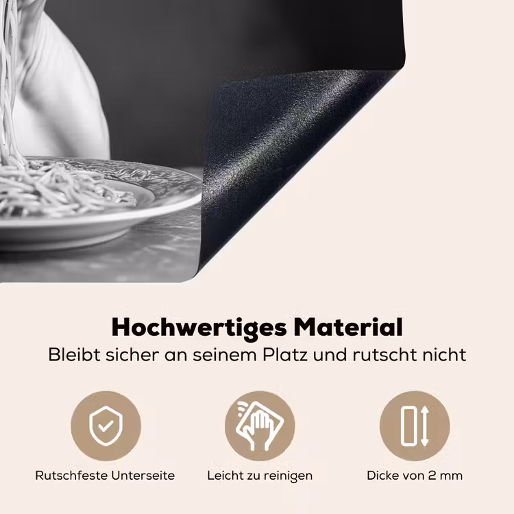 Sphynx - Kat - Dieren - Humor - Spaghetti - Zwart Wit Inductie beschemer met haakjes klein -ky-onderkant-de