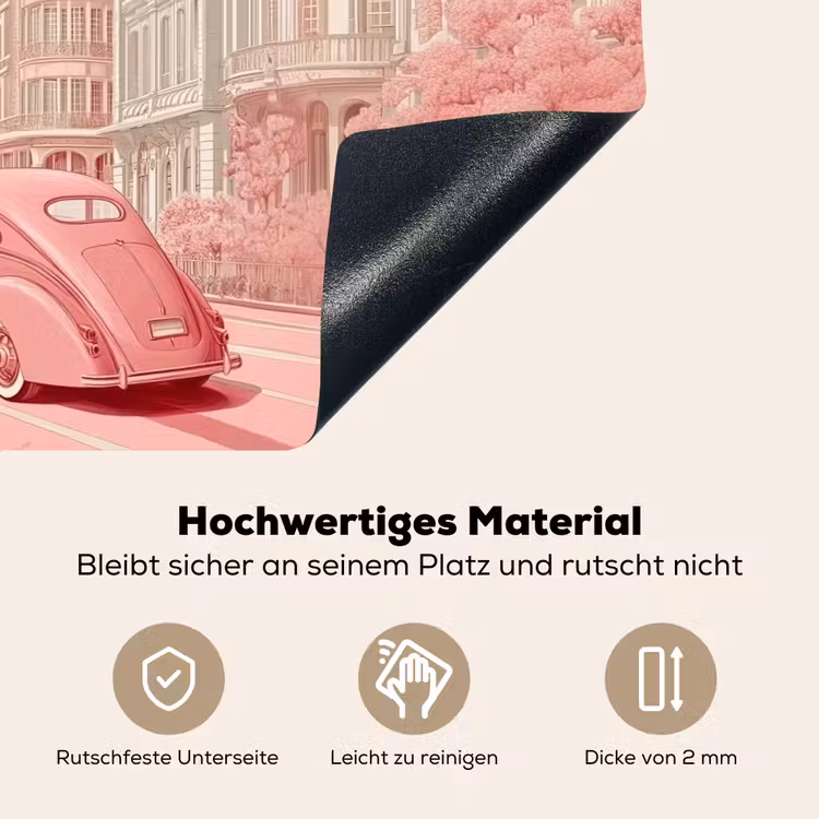 City - Car - Pink Inductie beschemer met haakjes klein -ky-onderkant-de