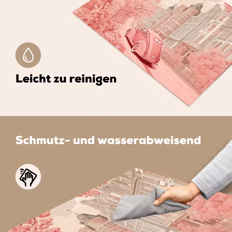City - Car - Pink Inductie beschemer met haakjes klein -ky-schoon-de