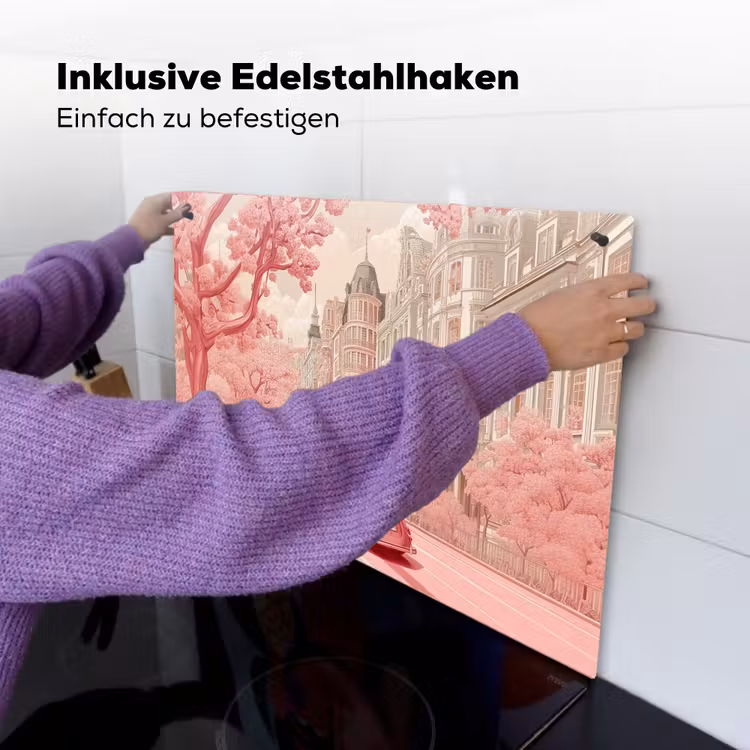 City - Car - Pink Inductie beschemer met haakjes klein -ky-ophangen-de