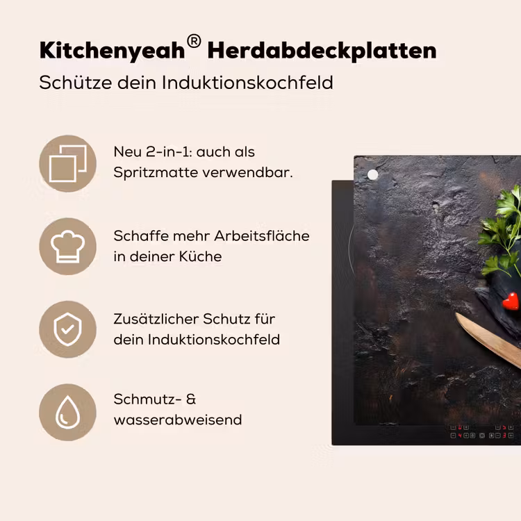 Steak - Hart - Bestek Inductie beschemer met haakjes klein -ky-usp-de