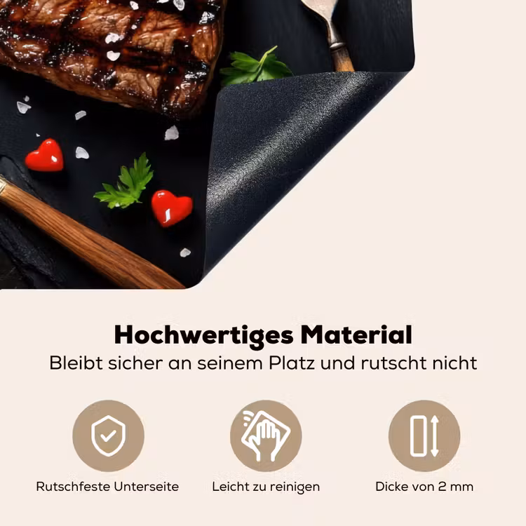 Steak - Hart - Bestek Inductie beschemer met haakjes klein -ky-onderkant-de