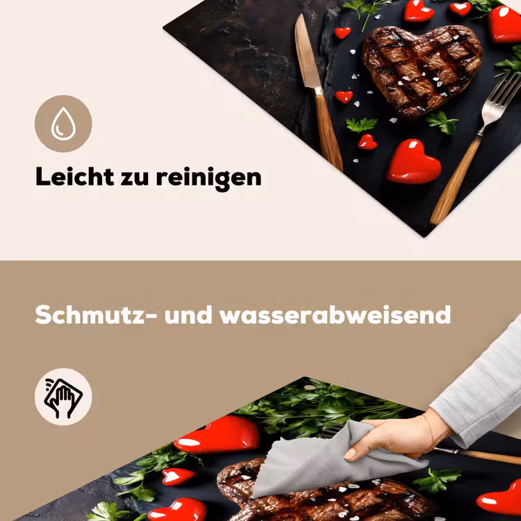 Steak - Hart - Bestek Inductie beschemer met haakjes klein -ky-schoon-de