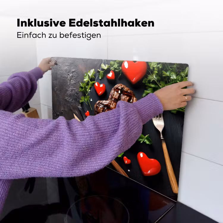 Steak - Hart - Bestek Inductie beschemer met haakjes klein -ky-ophangen-de