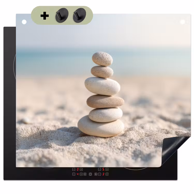 Stenen - Stapel - Zand - Zee Inductie beschemer met haakjes middel -3d