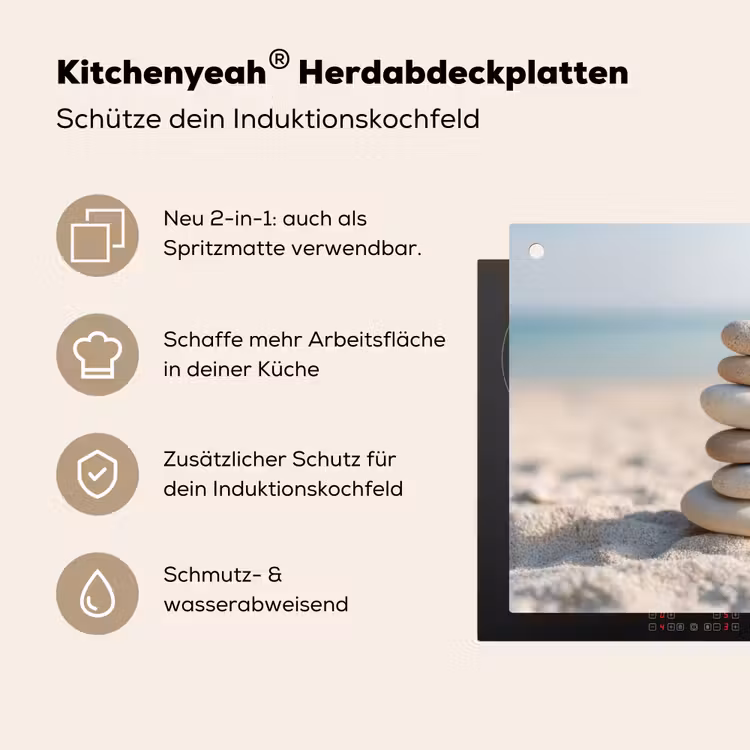 Stenen - Stapel - Zand - Zee Inductie beschemer met haakjes middel -ky-usp-de
