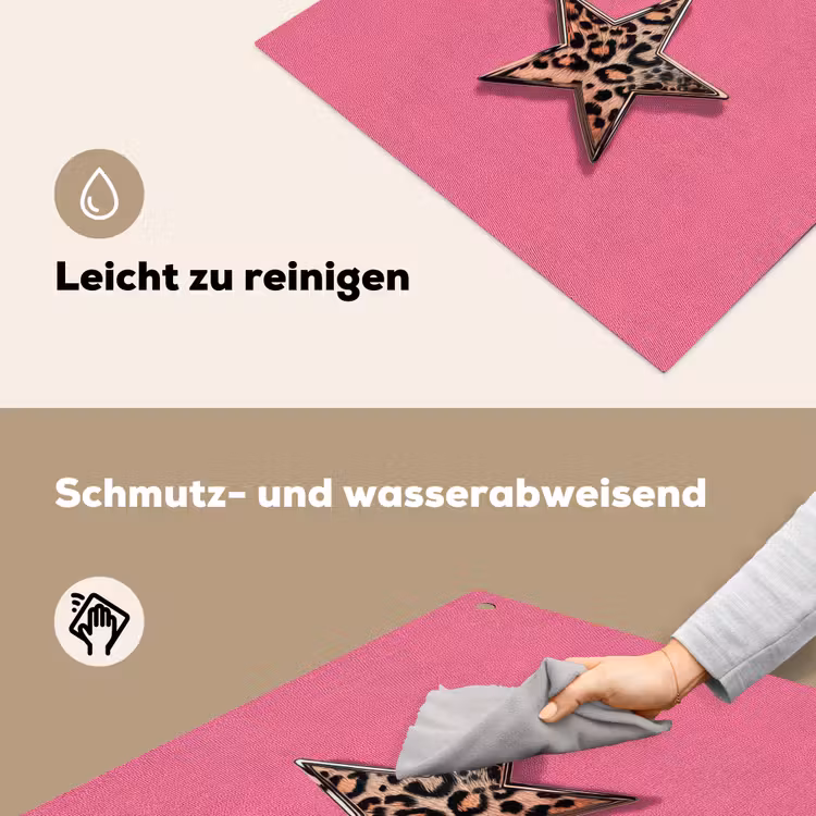 Ster - Luipaard - Print - Roze Inductie beschemer met haakjes middel -ky-schoon-de