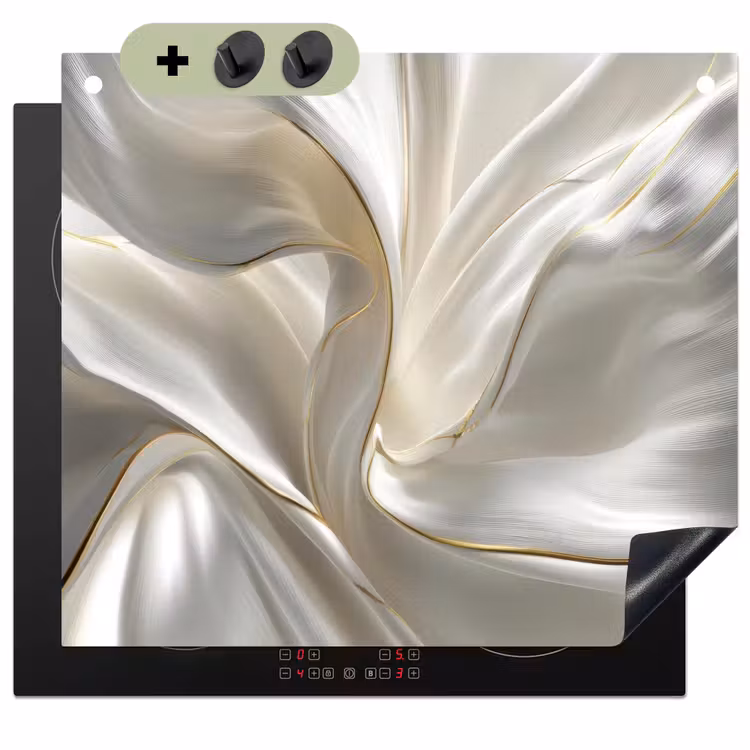Stof - Plooien - Goud Inductie beschemer met haakjes middel -3d