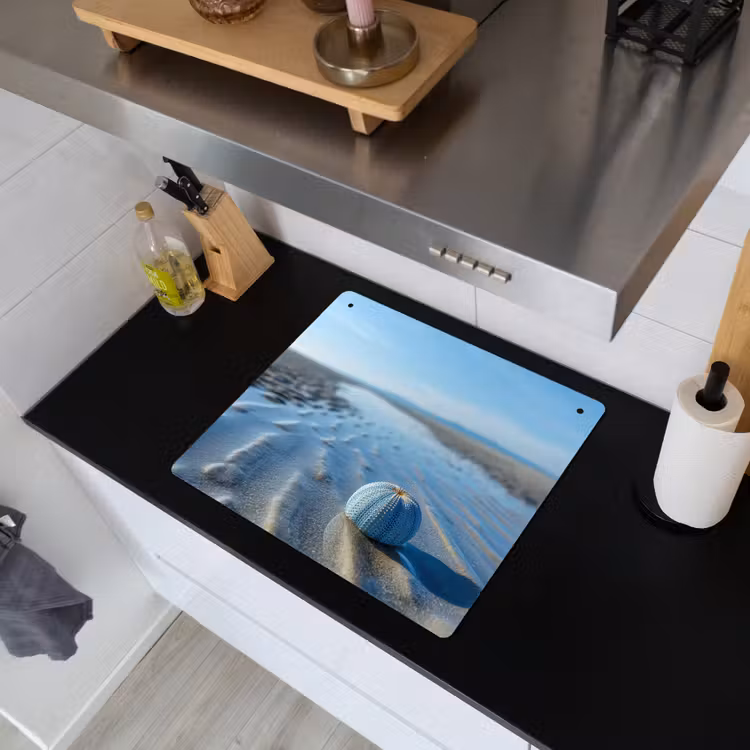 Strand - Schild - Water - Blauw Inductie beschemer met haakjes middel -sfeer1