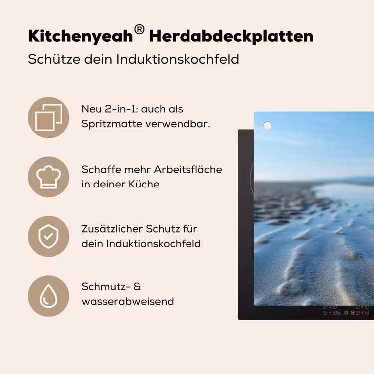 Strand - Schild - Water - Blauw Inductie beschemer met haakjes middel -ky-usp-de