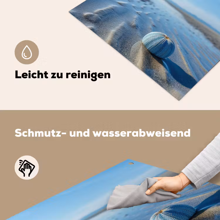 Strand - Schild - Water - Blauw Inductie beschemer met haakjes middel -ky-schoon-de
