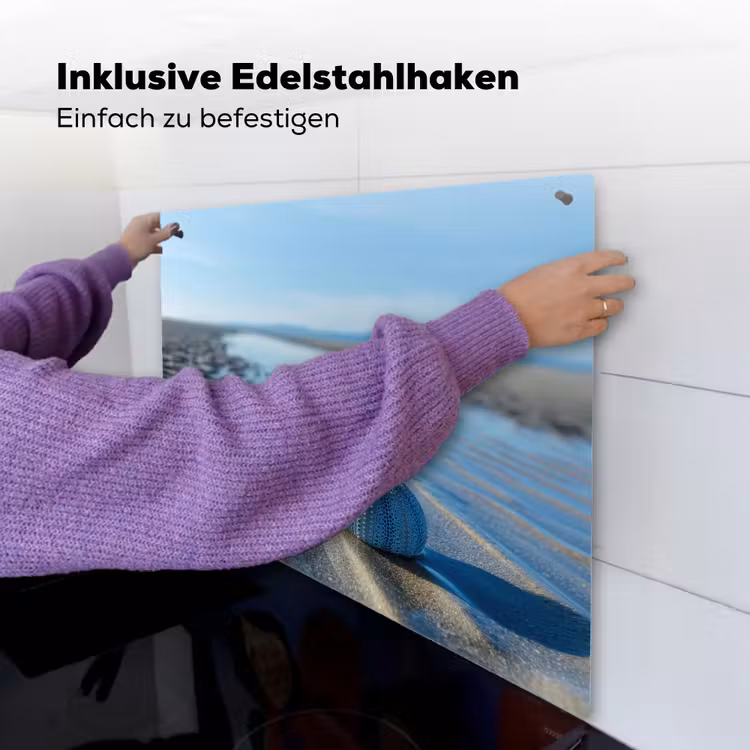 Strand - Schild - Water - Blauw Inductie beschemer met haakjes middel -ky-ophangen-de