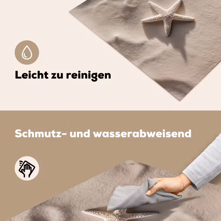 Strand - Zeester - Zand - Beige Inductie beschemer met haakjes middel -ky-schoon-de