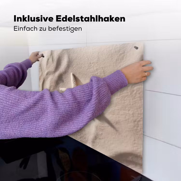Strand - Zeester - Zand - Beige Inductie beschemer met haakjes middel -ky-ophangen-de