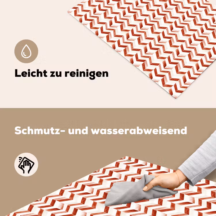Strepen - Rood - Wit - Patroon Inductie beschemer met haakjes klein 777 -ky-schoon-de