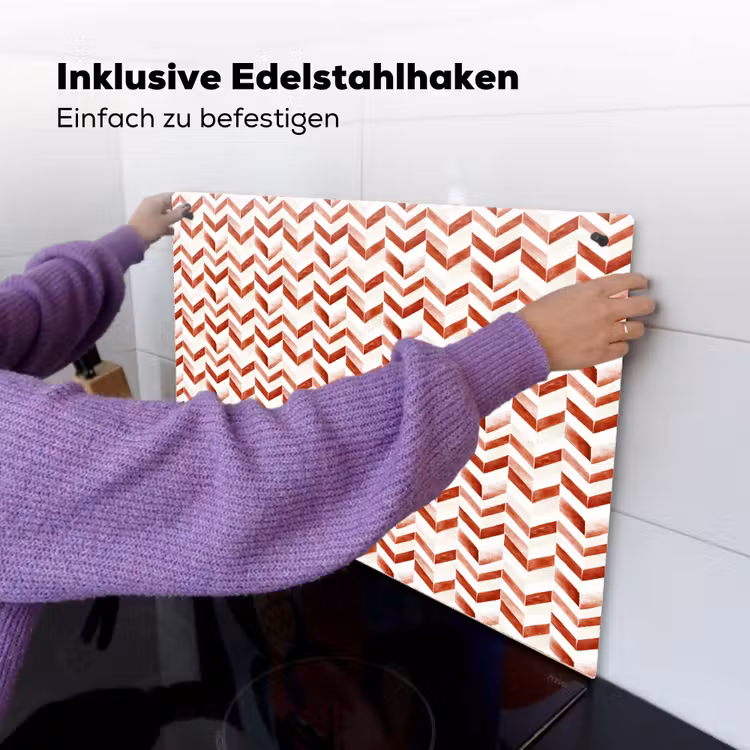 Strepen - Rood - Wit - Patroon Inductie beschemer met haakjes klein 777 -ky-ophangen-de