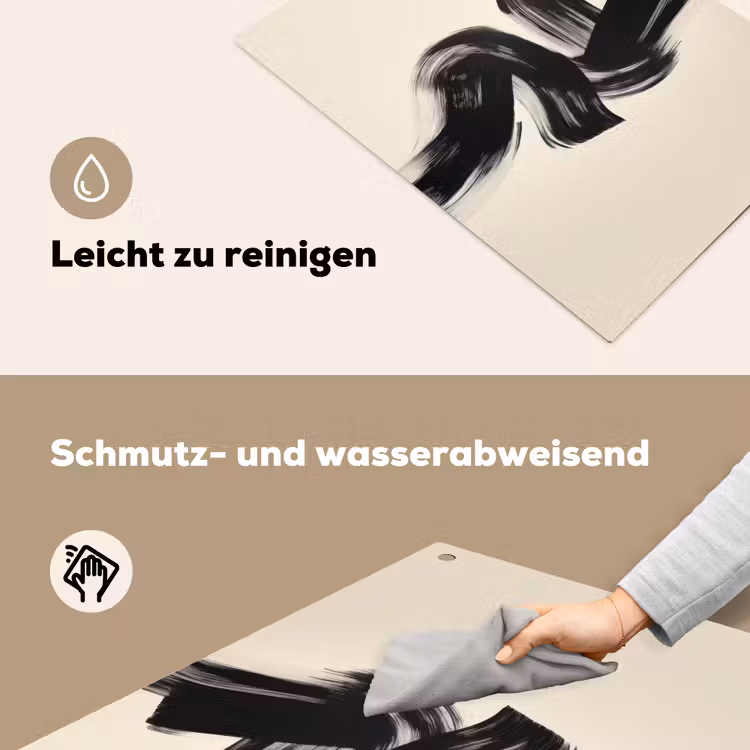 Strepen - Zwart - Abstract Inductie beschemer met haakjes klein -ky-schoon-de