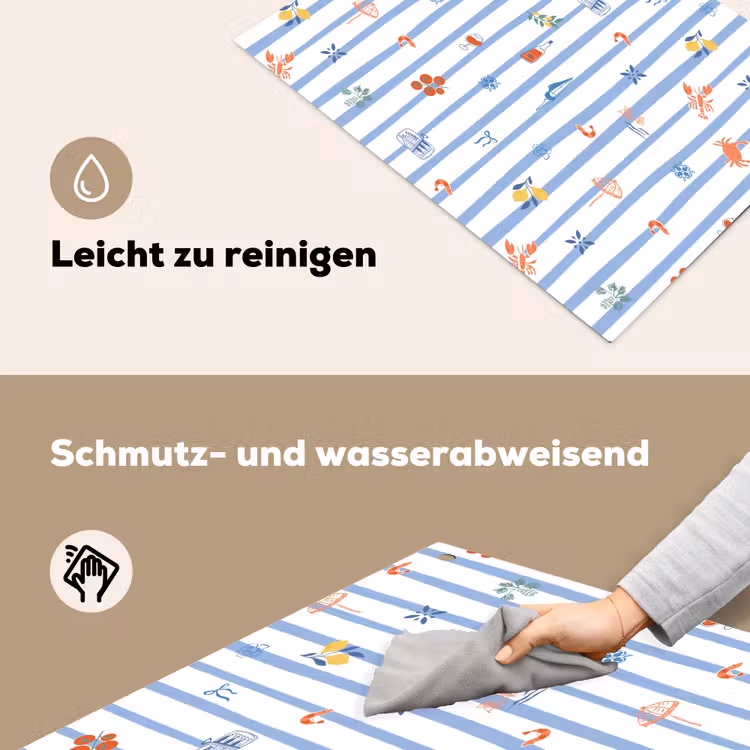 Zee - Sfeer - Strand - Blauw Inductie beschemer met haakjes klein 777 -ky-schoon-de