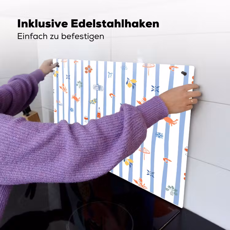 Zee - Sfeer - Strand - Blauw Inductie beschemer met haakjes klein 777 -ky-ophangen-de