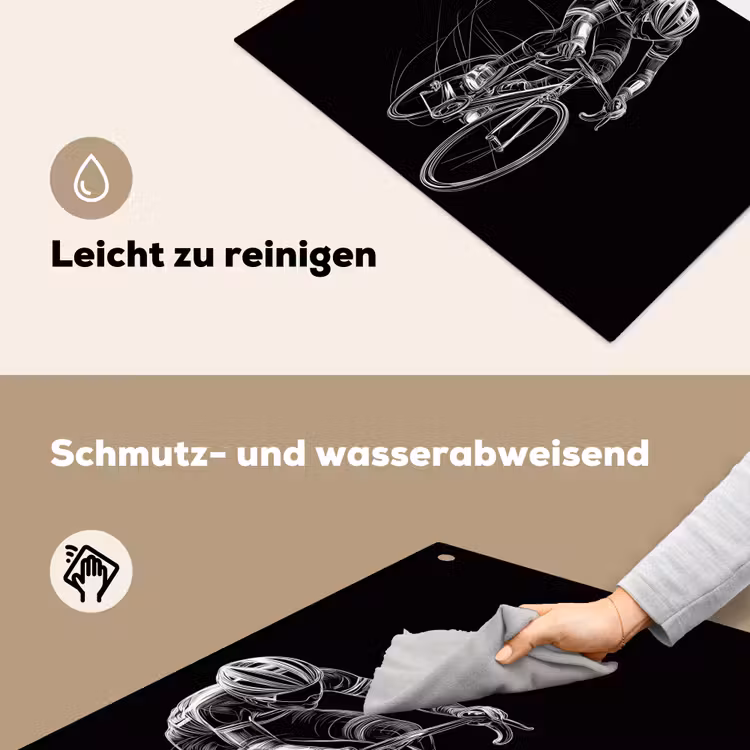 Lijntekening - Wit - Wielrennen - Snelheid Inductie beschemer met haakjes klein -ky-schoon-de