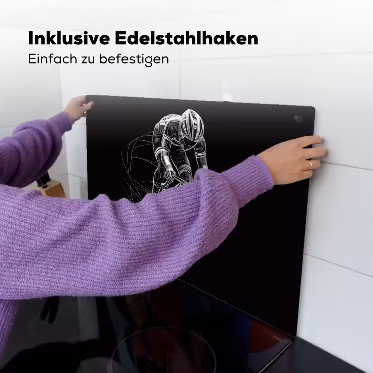 Lijntekening - Wit - Wielrennen - Snelheid Inductie beschemer met haakjes klein -ky-ophangen-de