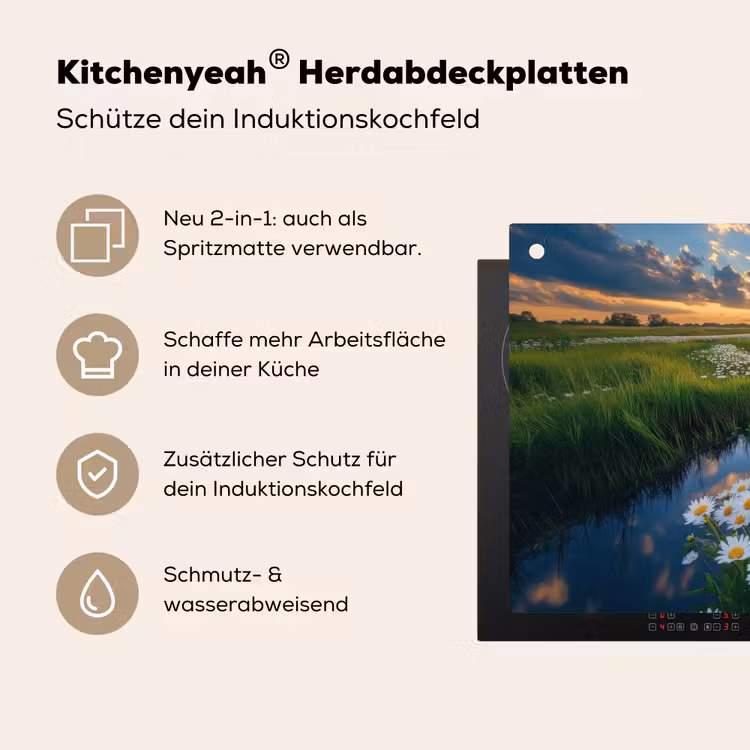 Beekje - Landschap - Margriet Inductie beschemer met haakjes klein -ky-usp-de