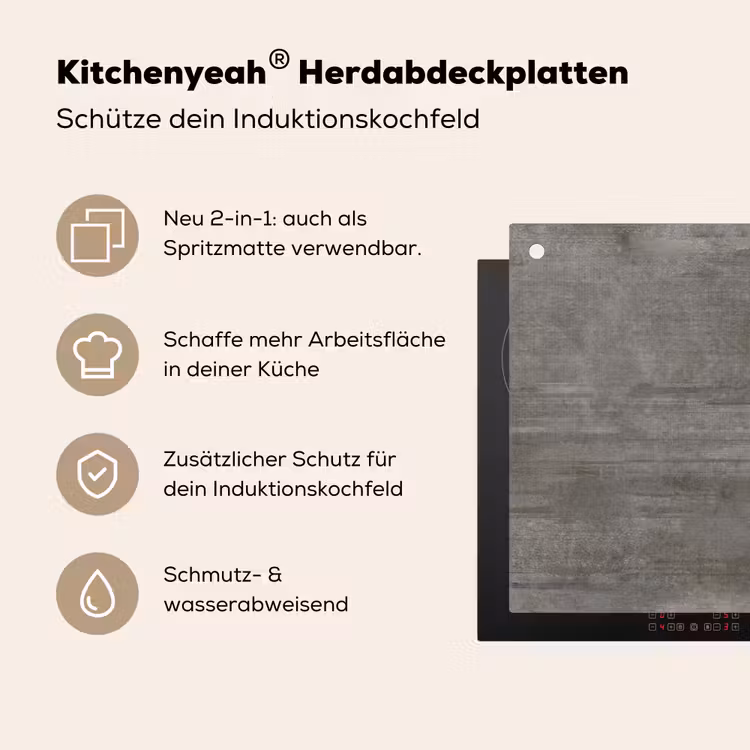 Structuur - Beton - Steen - Patronen Inductie beschemer met haakjes klein 777 -ky-usp-de
