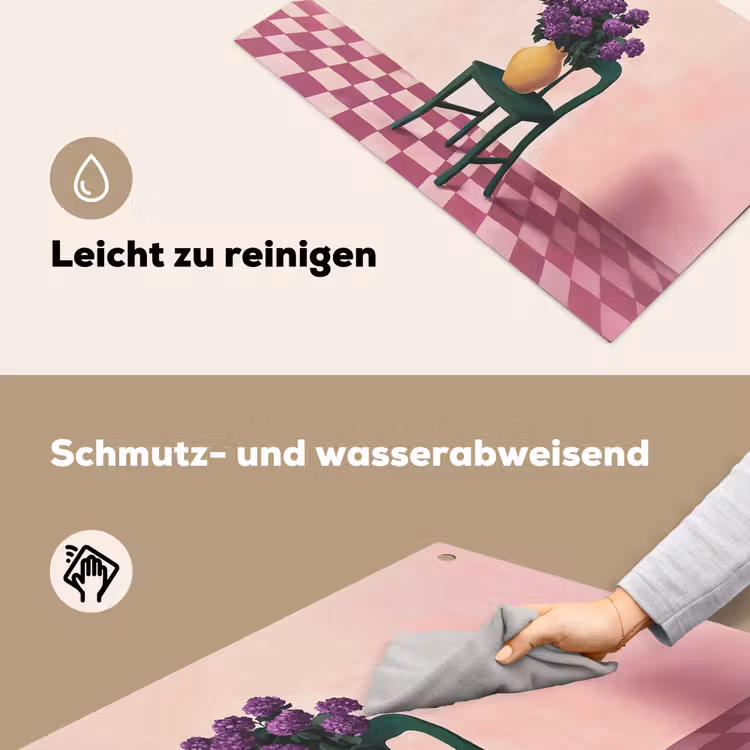 Stoel - Vaas - Bloemen - Geblokt Inductie beschemer met haakjes klein -ky-schoon-de