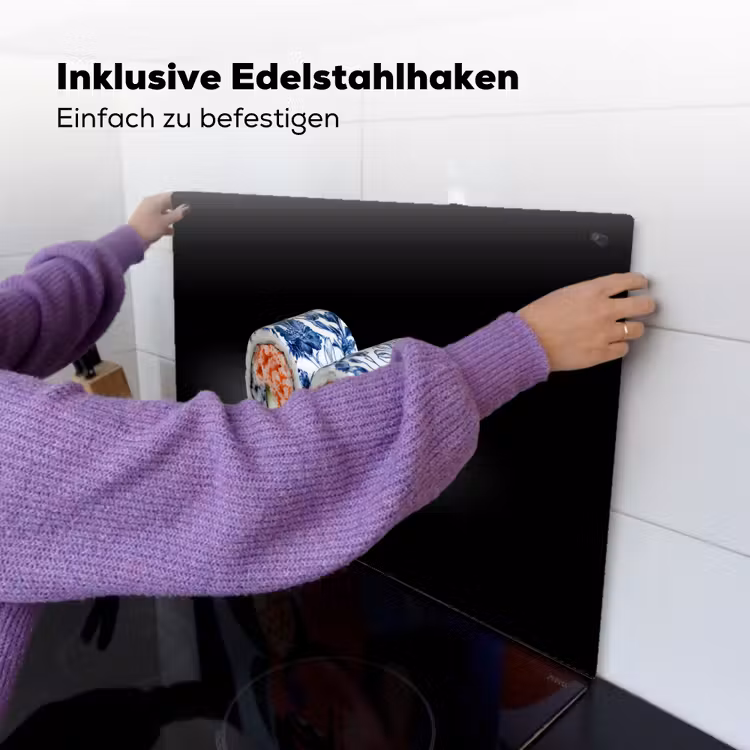 Sushi - Delfts blauw - Rijst - Vis - Elegant Inductie beschemer met haakjes klein -ky-ophangen-de