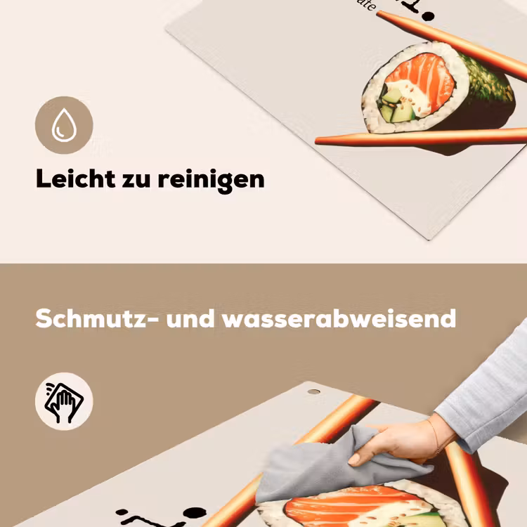 Sushi - Zalm - Rijst - Japans Inductie beschemer met haakjes klein -ky-schoon-de