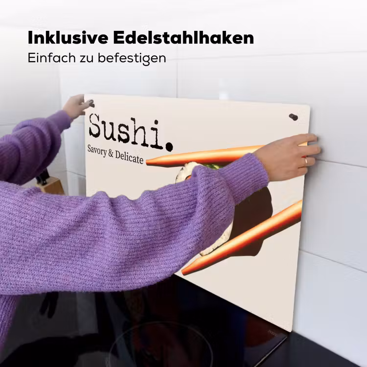 Sushi - Zalm - Rijst - Japans Inductie beschemer met haakjes klein -ky-ophangen-de