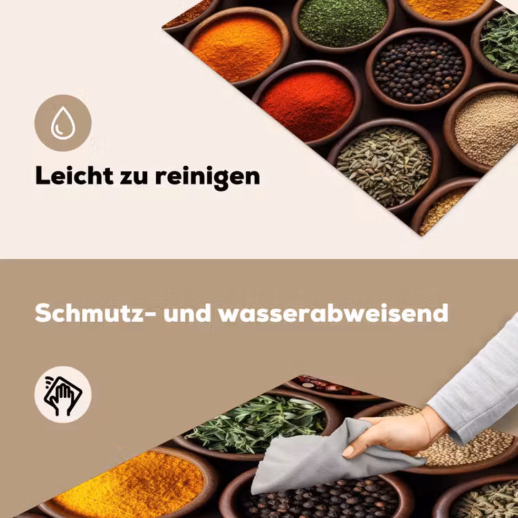 Bakjes - Hout - Kruiden - Kleurrijk Inductie beschemer met haakjes klein -ky-schoon-de