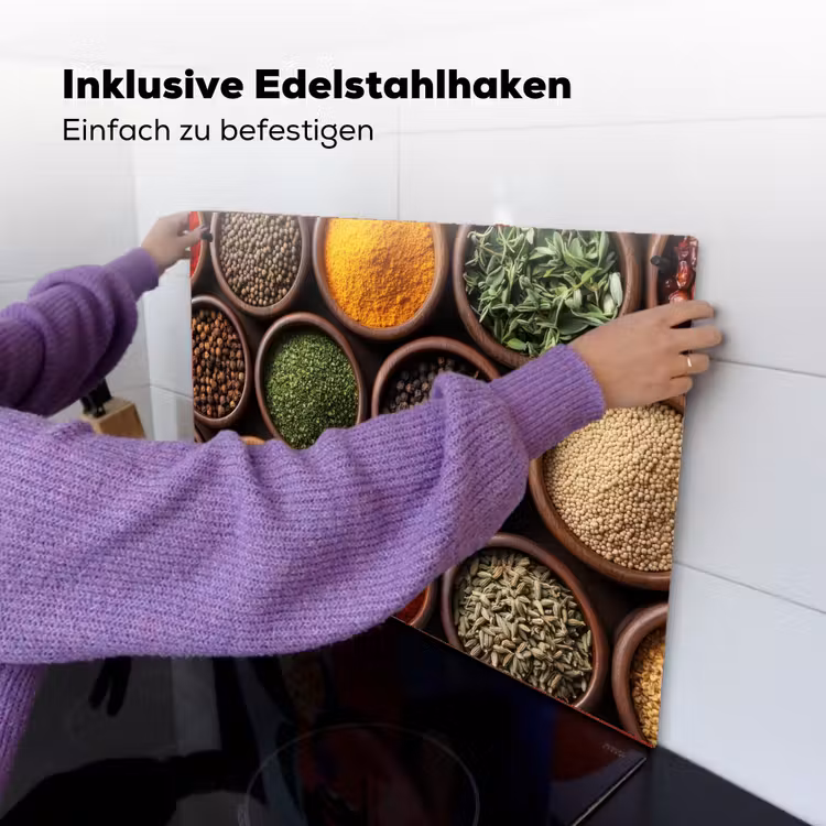 Bakjes - Hout - Kruiden - Kleurrijk Inductie beschemer met haakjes klein -ky-ophangen-de