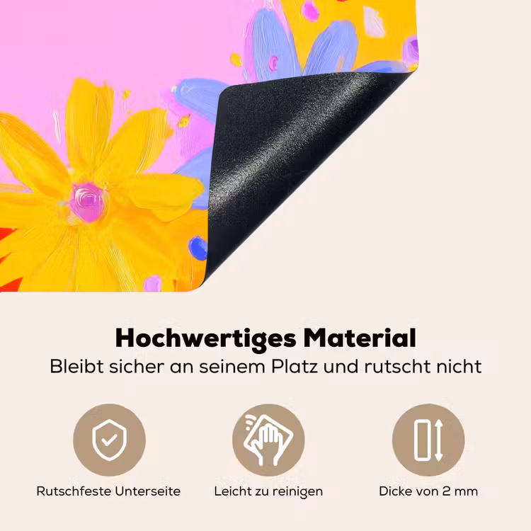 Tas - Roze - Bloemen Inductie beschemer met haakjes middel -ky-onderkant-de